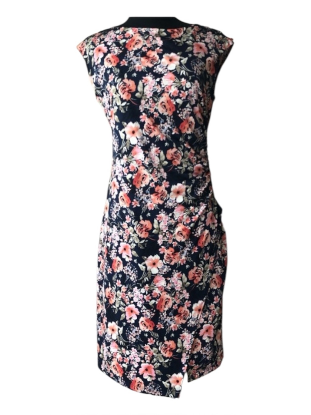 Stitch Fix Verse Saskia Dress blue Floral foe wrap fitted career wedding guest